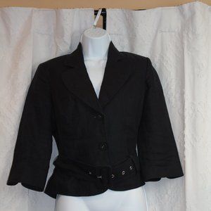 Tailored by Next Navy Blue Linen Jacket w Belt
